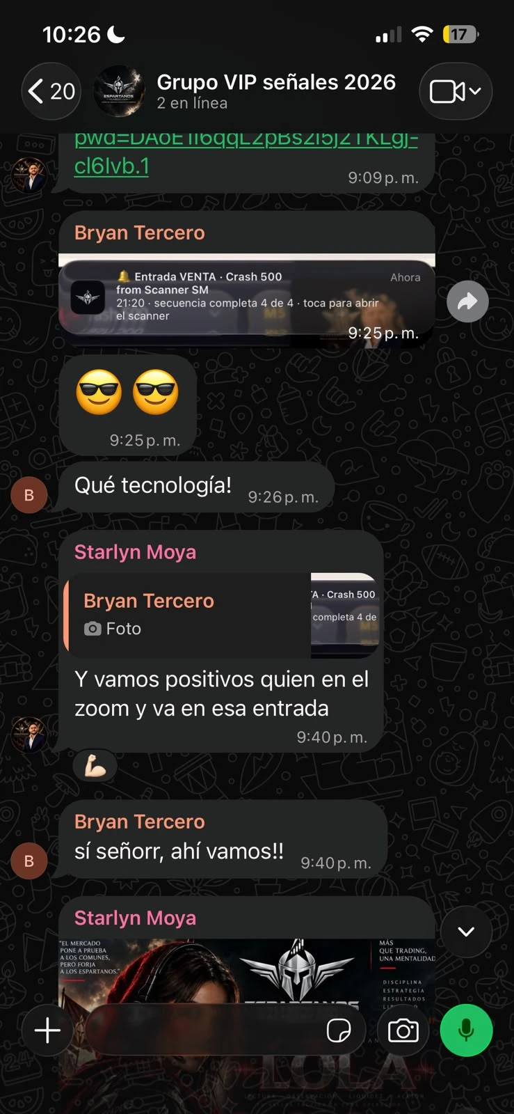 Capturas del grupo VIP