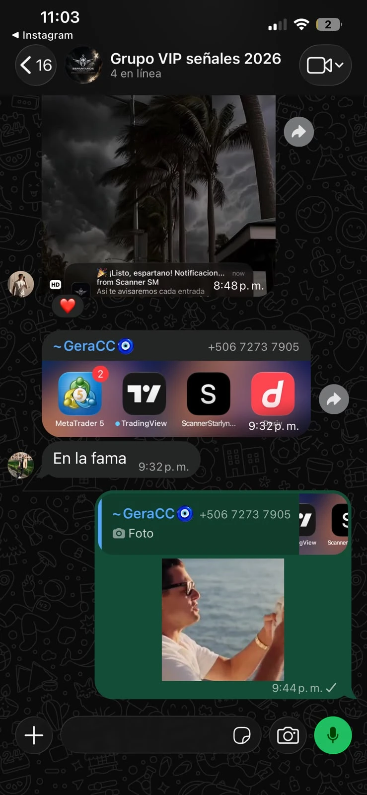 Capturas del grupo VIP