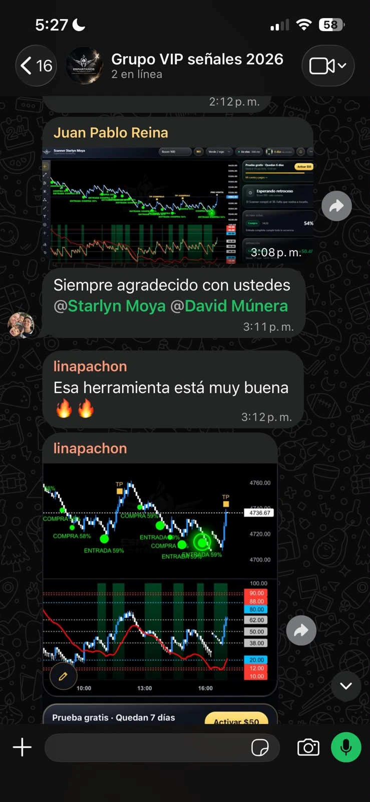 Capturas del grupo VIP